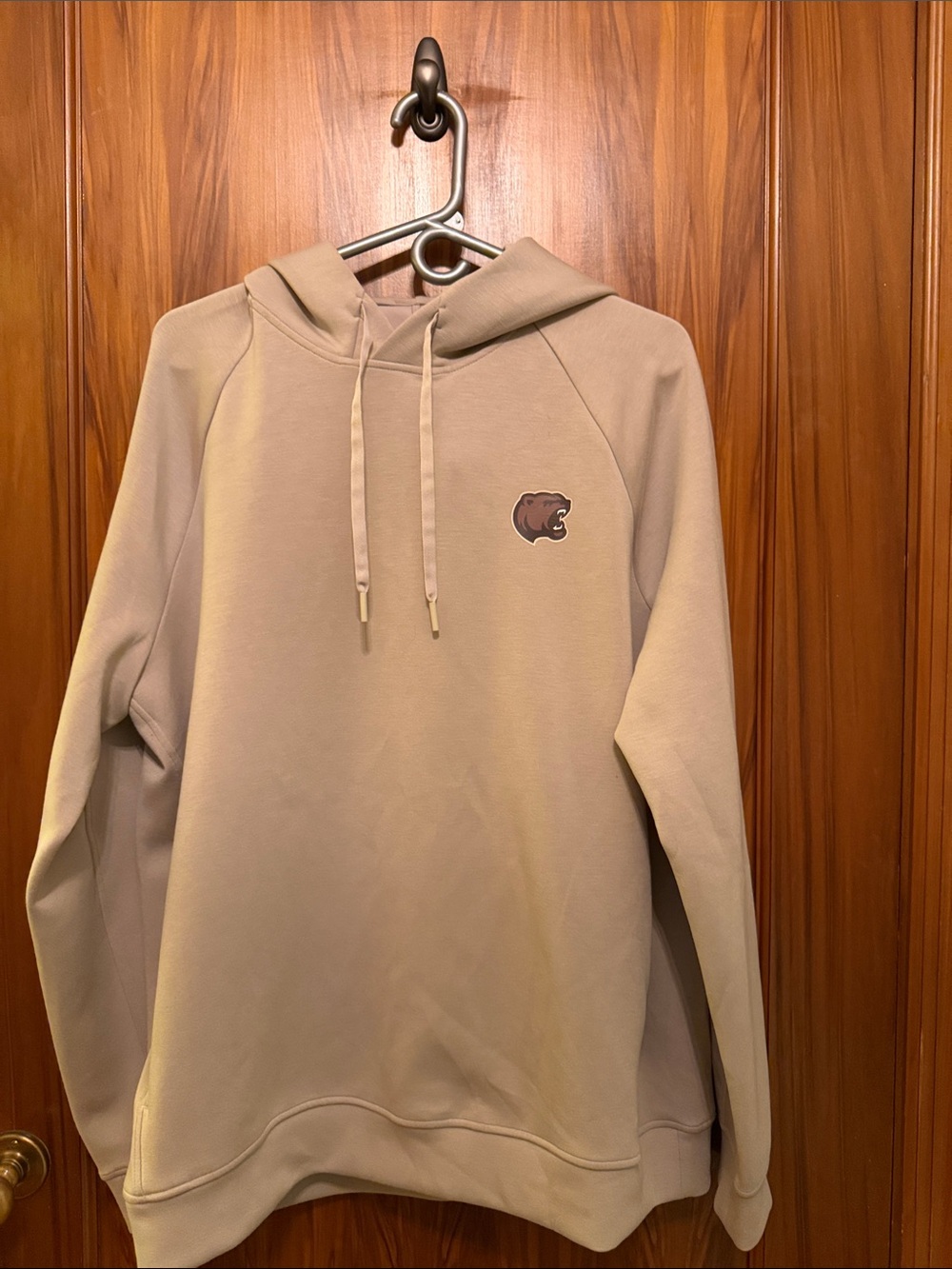 Lululemon size L.  Hooded  Sweatshirt in Beige with Hershey Bears Hockey Patch